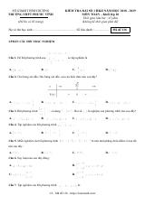 Bài kiểm tra số 1 HK2 Toán 10 năm 2018 – 2019 trường Phước Vĩnh – Bình Dương (bản Word)